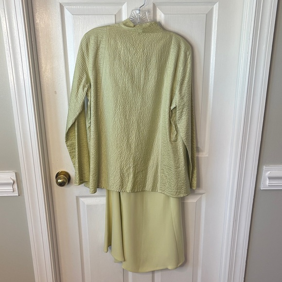 Eileen Fisher Light Green Textured Jacket and Dress Set - Picture 3 of 7